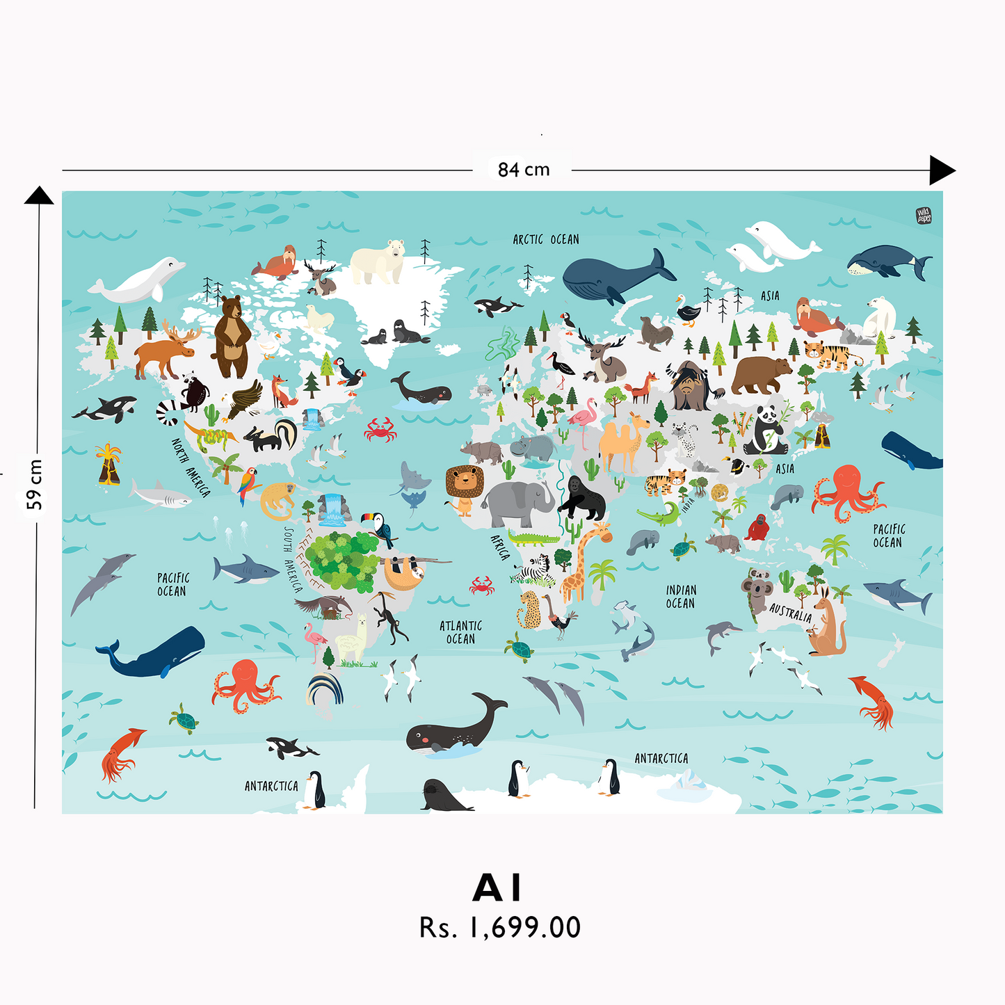 Biodiversity World Map with FREE A3 Poster - A3