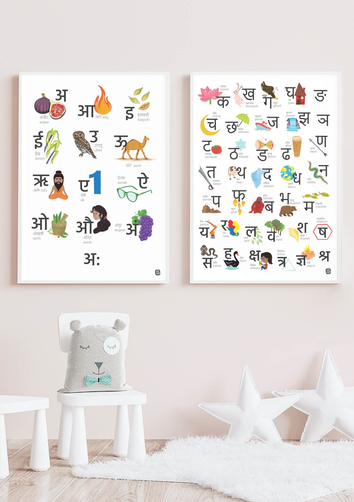 Hindi Vowels & Consonants - Non Tearable Poster Combo